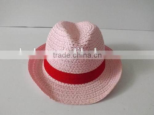 holiday paper straw hat skimmer hat with band