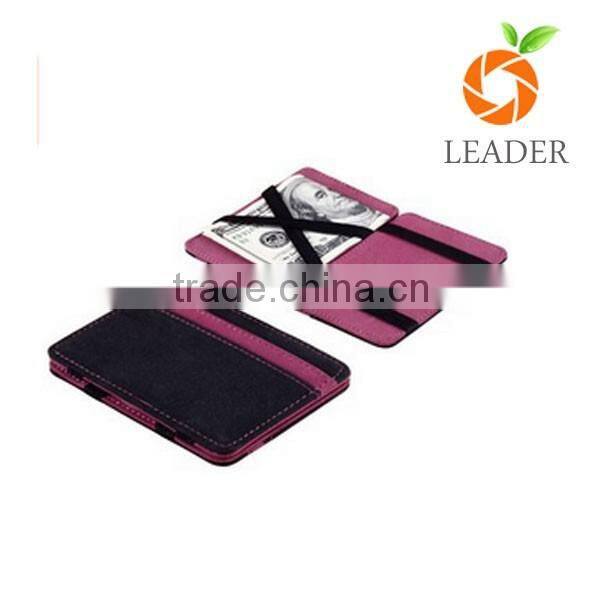 wholesale factory price colorful blocking magic wallet,genuine leather card holder