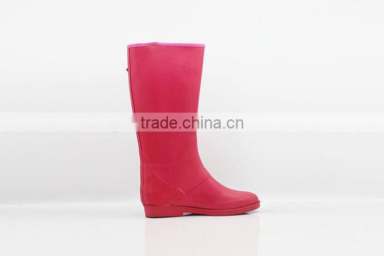 2016 Top quality 100% Natural Rubber Solid Color rain boots women