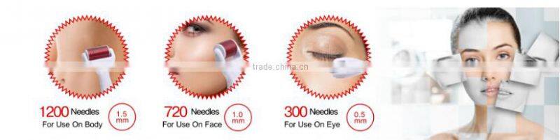 2016 Newest 4 in 1 derma roller 300 720 1200 needles stainless micro needle therapy derma roller dermaroller anti wrinkle creme