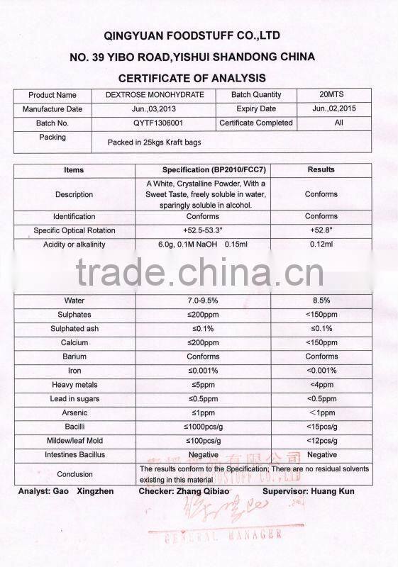 crystalline dextrose/glucose 99.5% glucose power