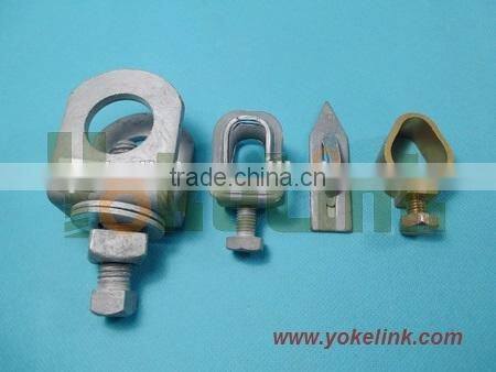 Tape rod clamp for lightning protection