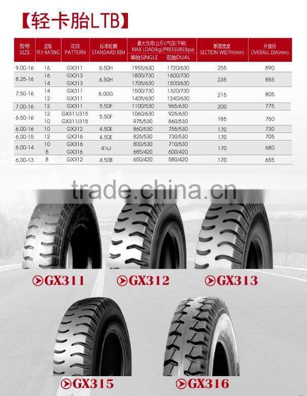BIAS LT TRUCK LIGHT TRUCK TIRE 7.00-16 MAXTRONG BRAND GX311