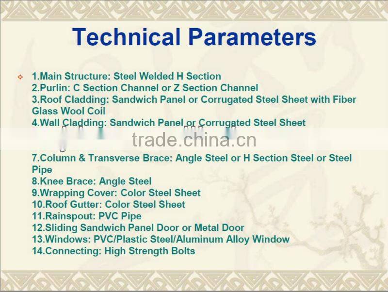 high quality steel structure chicken farming