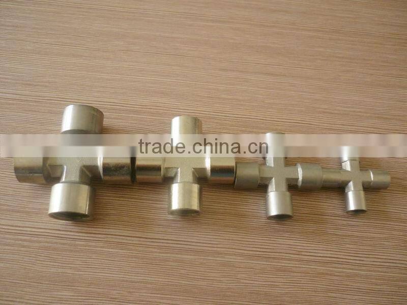 equal female to male cross1/8"1/4",3/8" 1/2" , four way brass fitting for pvc pu hose