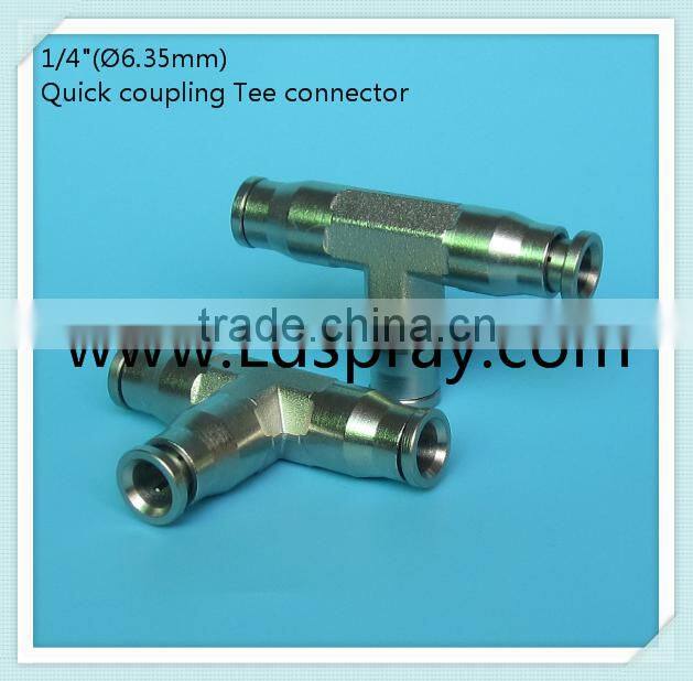 1/4" (6.35mm)High pressure (1500psi) T slip lock fittings connect