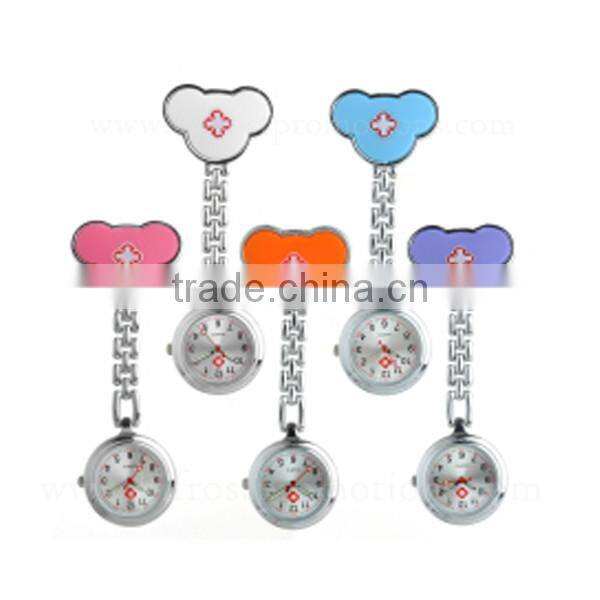 Mickey Shaped Portable Quartz Movement Digital Brooch Nurse Watch