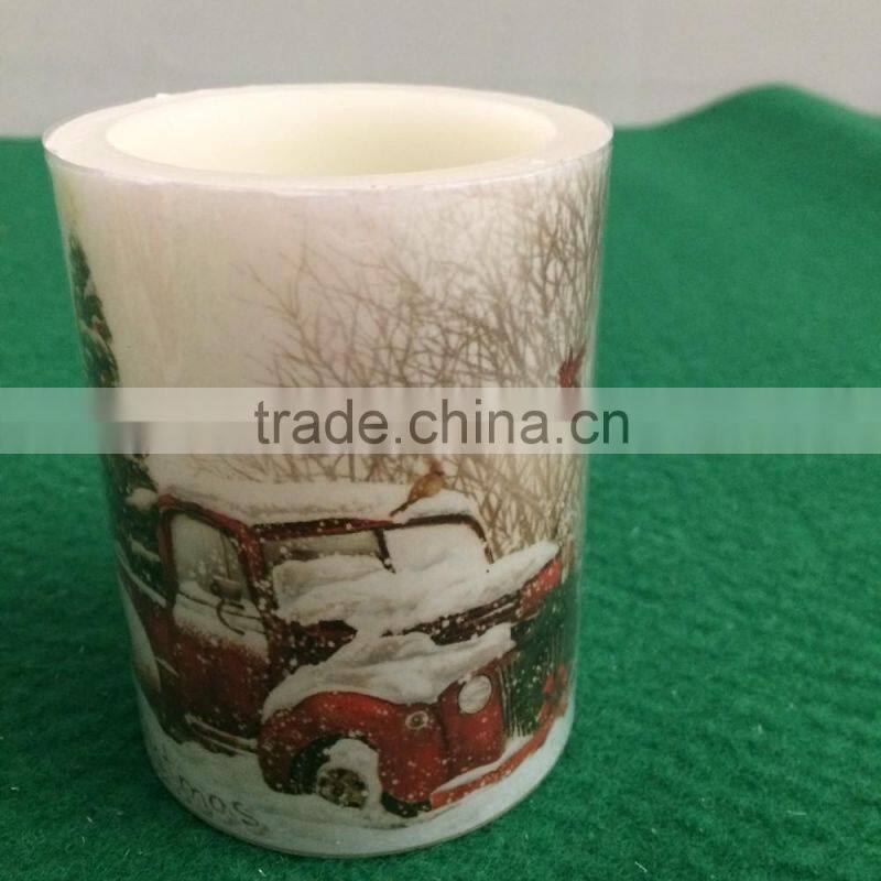 Christmas decor led flameless candles led wax candles for Christams yellow flicking flameless led candle battery operated candle