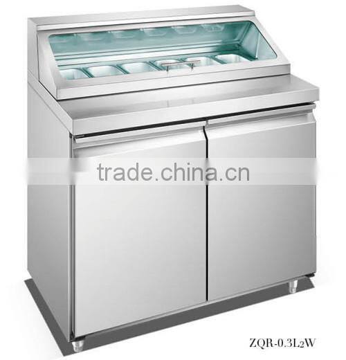 Stainless steel Salad showcase, salad bar, salad counter(ZQW-0.3L2W)