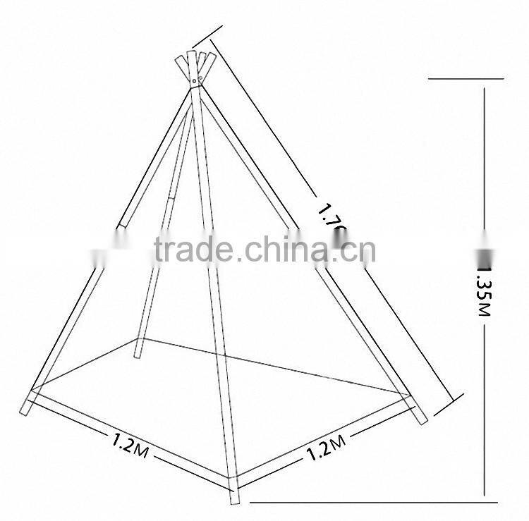 Beige Flax Indian Children Teepee Tent Game House Tent for Kids