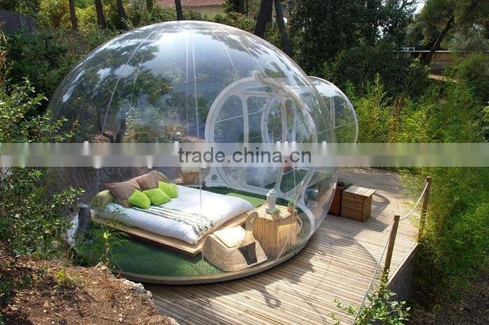 Half Clear Inflatable Bubble Tent Outdoor Inflatable Lawn Tent Dia. 4m Dome Tent