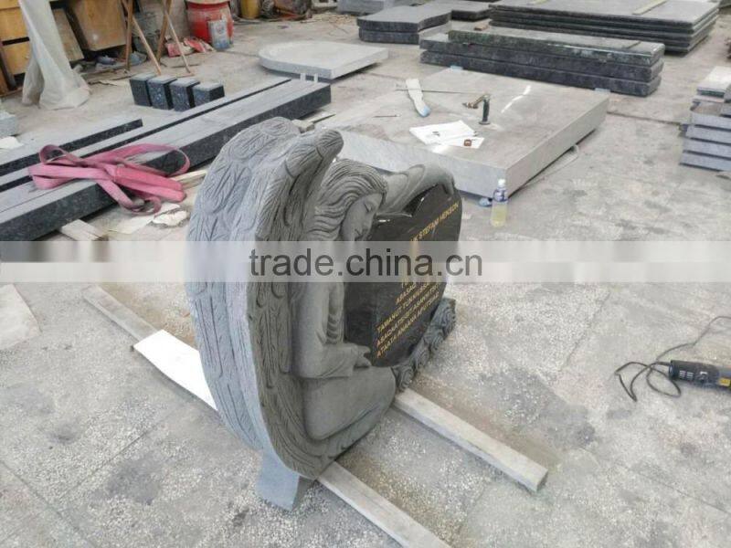 angel with heart granite tombstone granite monument