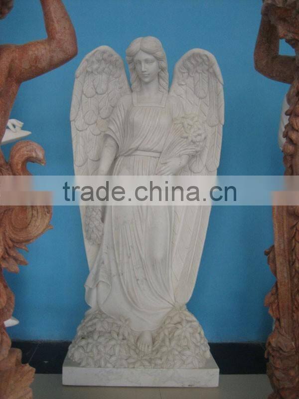 White Marble Headstone With Angel