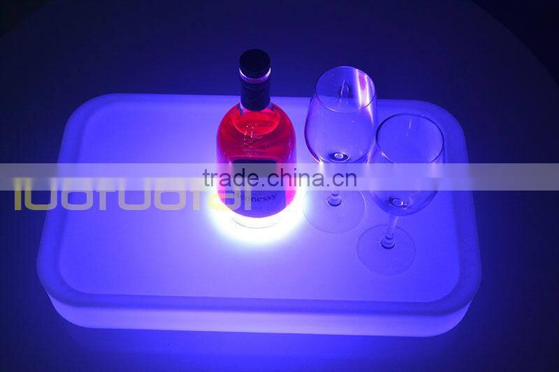 2015 New designGlow serving tray large pe Plastic Bar Tray LTT-WB08E