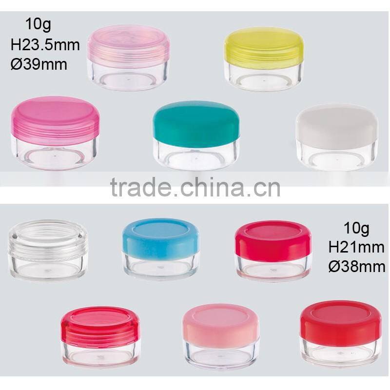 Transparent plastic cosmetic cream jar