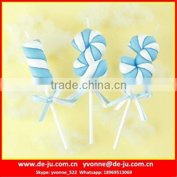 Blue Twist Spun Sugar Children Favourite Birthday Number Candle