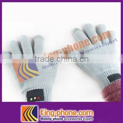 3 finger touch screen gloves winter plain bluetooth gloves,3 fingers bluetooth gloves