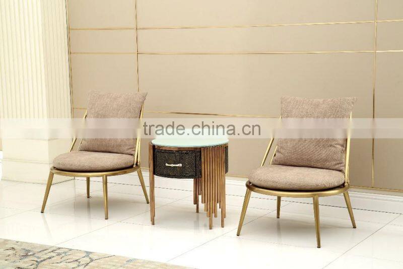 2016 luxury stainless steel leisur chair for whole sale ND155G