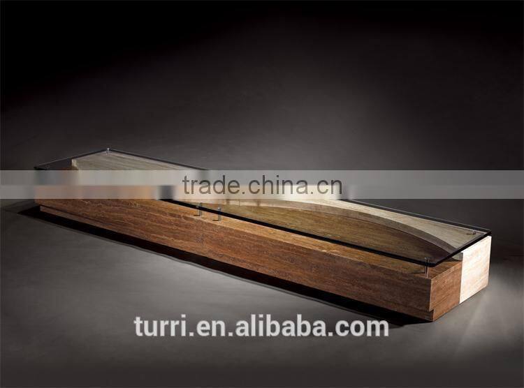 New Design luxury marble base glass top tv stand