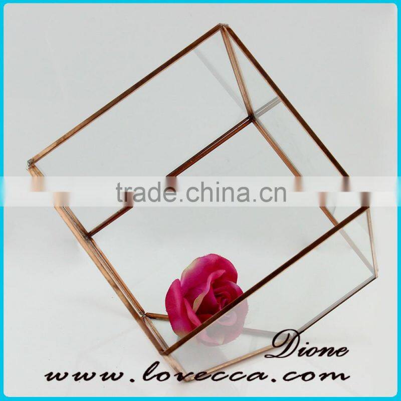 Alloy frame hanging terrarium glass home decoration