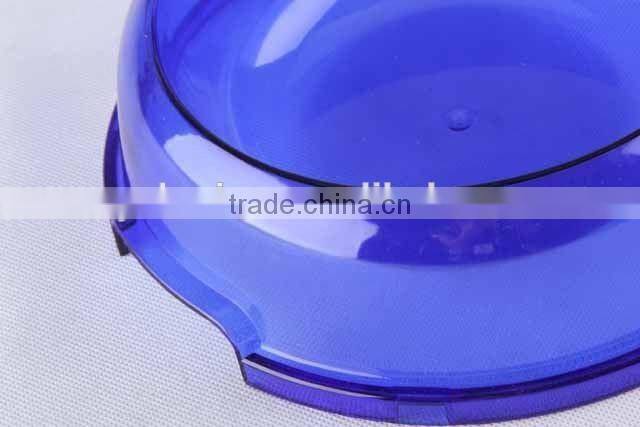 Transparent round plastic pet bowl
