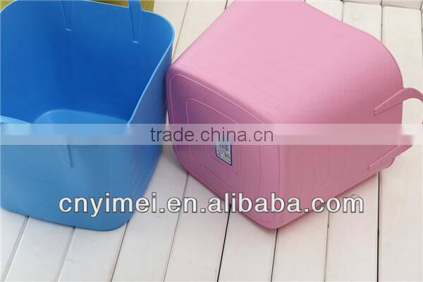 ,plastic bucket plastic laundry basket,storage PE basket with handle