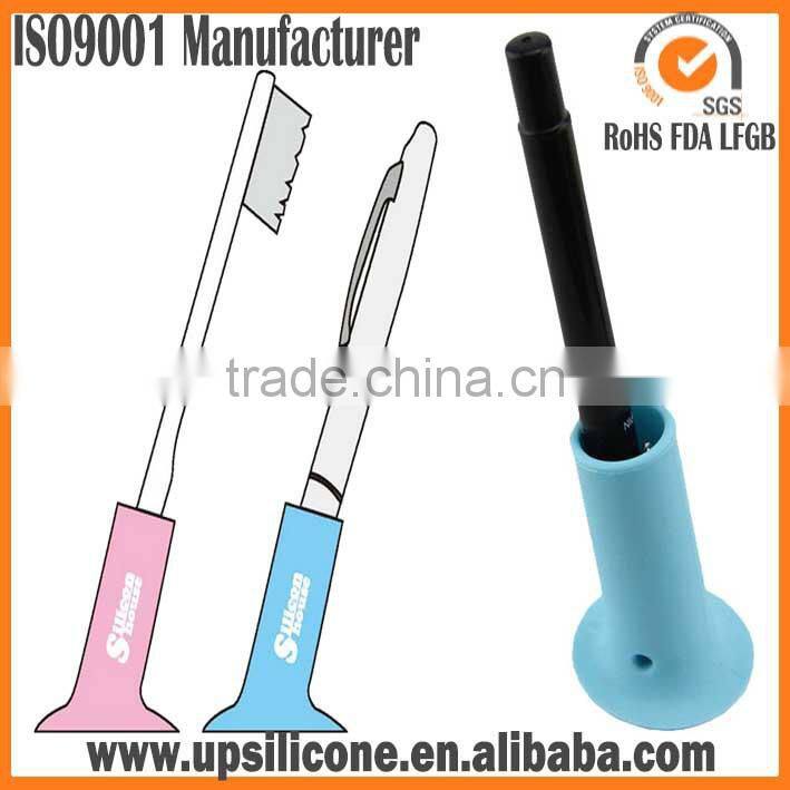 silicone rubber single pen holder for promotion gift with package