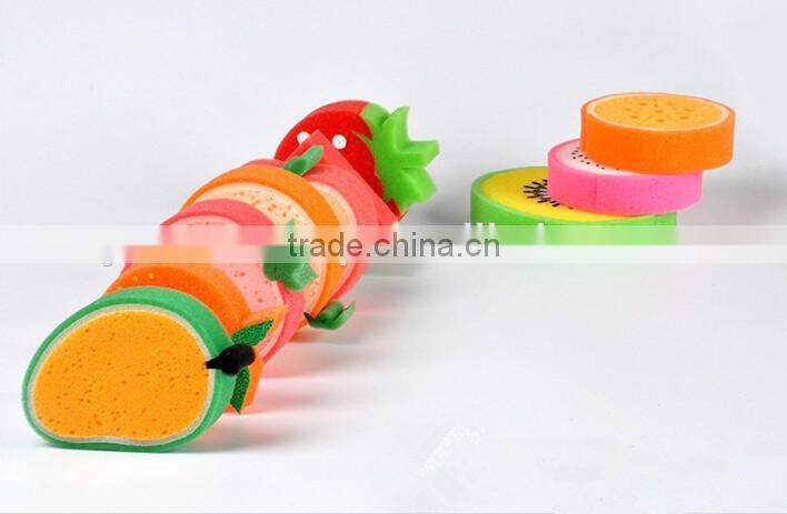 candy Color fruit bath sponge/apple strawberry shaped cleaning sponge / Sponge scourer could be printed logo