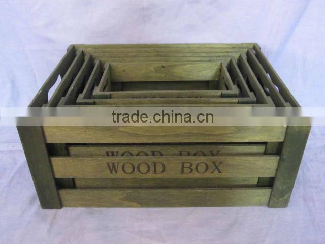 eco-friendly colorful cheap wooden fruit crate for sale