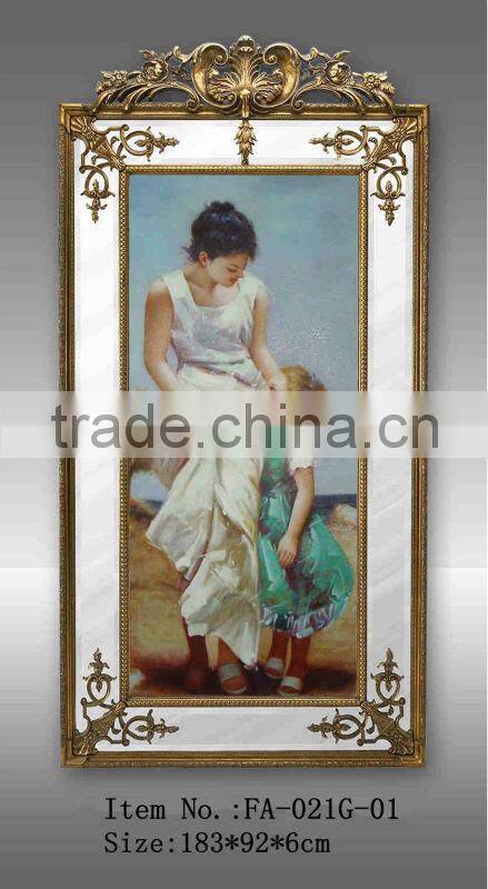 framed oil painting,women portrait oil painting for home decor
