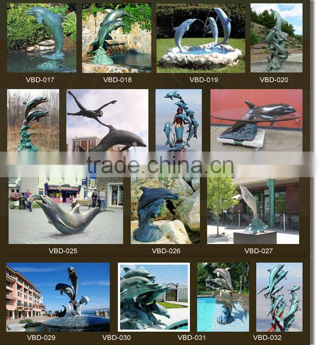 High quality hot sale bronze dolphin and mermaid sculpture