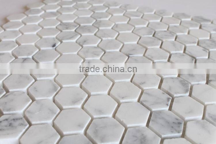 MM-CV246 Inexpensive decoration natural stone hexagon carrara marble mosaic tile
