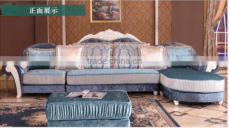 M09 Living Room Furniture L Shaped Luxury Fabric Sofa