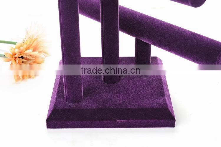 2016 three tiers purple velet woman stand for bracelet