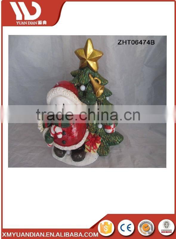 Hand painted Ceramic Snowman LED for Chrismas Decoration