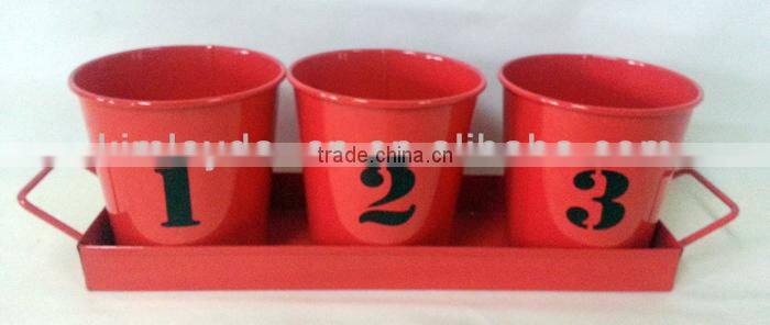 set 4 pcs decorative indoor herb pot set flower pots