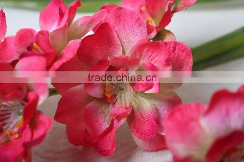 Two branches handmake artificial fabric orcihd for decoration