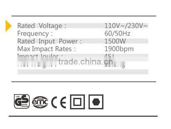 1500W Electric Demolition Hammer with GS CE EMC
