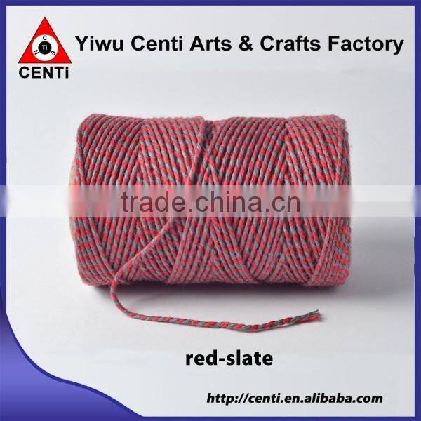 Factory sale red and violet double coloured original cotton bakers twine