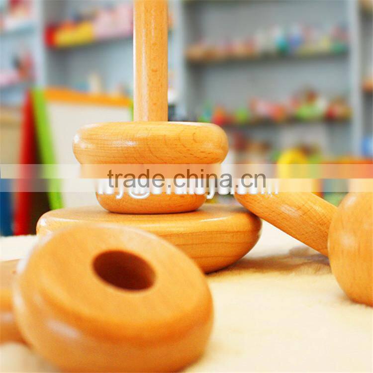 Creative educational baby stacking ring toys wooden block stacking games for kids W13D120