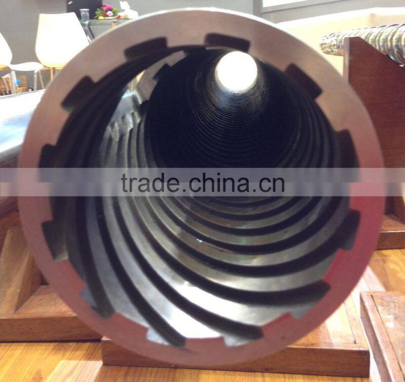 Single screw and barrel (barrel with inside grooves)