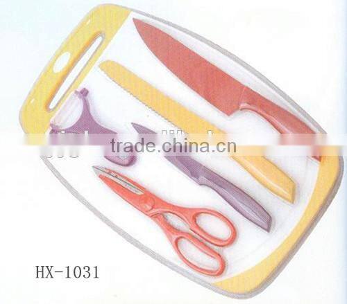 Hot sale 6pc knife set with cutting board