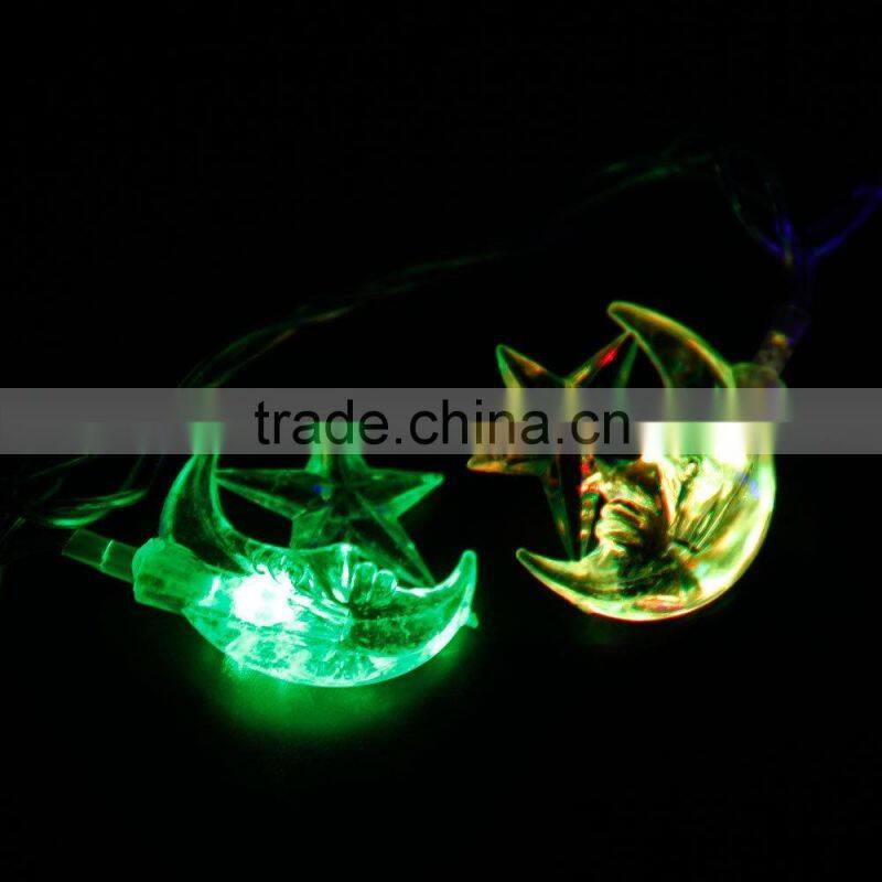 New 2016 Hot 4M/20LED AC110V~220V RGB Moon Star Waterproof LED String Light Christmas Lights