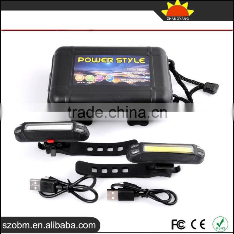 New arrival 3 Mode RED/White Light LED Bicycle Safety Front/Tail Light set with USB charger