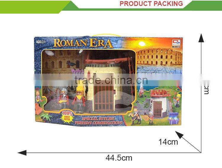 Funny roman play good quailty set small plastic castle playhouse