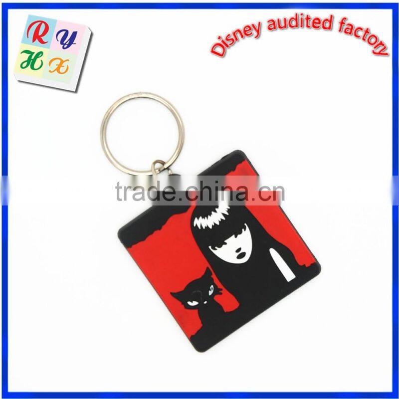 China manufacturer direct sale 2D PVC custom keychain maker