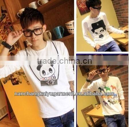 2013 New Stylish Men's Korean National Style Long Sleeve T-shirt In Slim Design