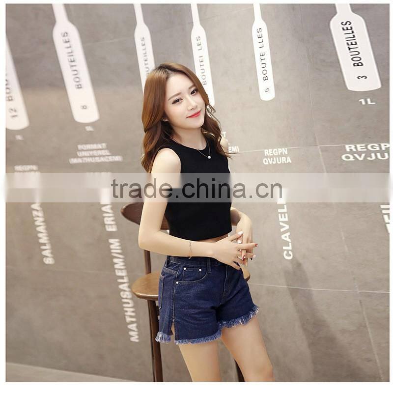 Wholesale summer europe style women fashion jeans short pants high waist denim shorts