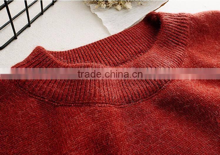 2016 new korean style spring winter autumn round neck long sleeve plain women sweater