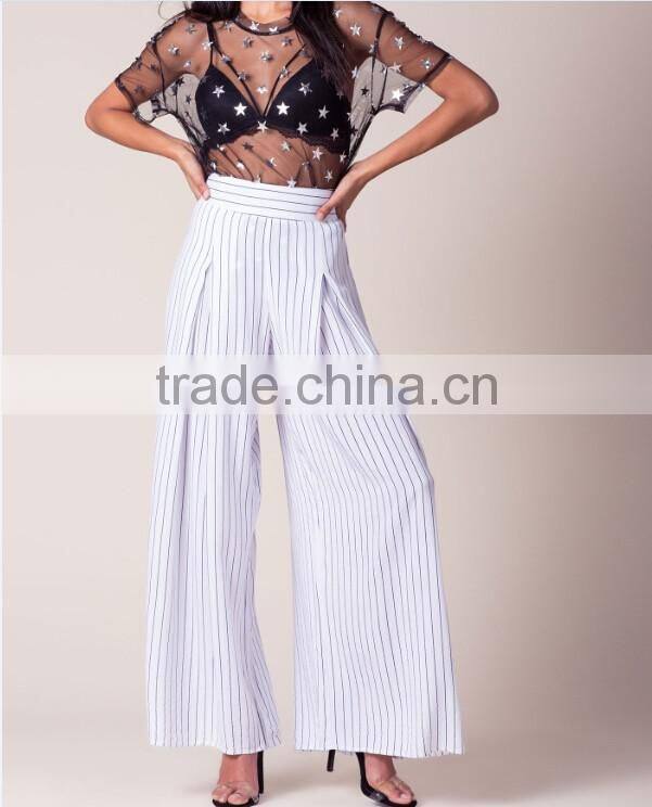 2017 New arrivals fashion striped women trousers pants designs